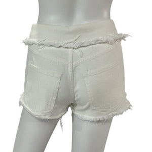 Ser.O.Ya Distressed White Mason Shorts Size 25
