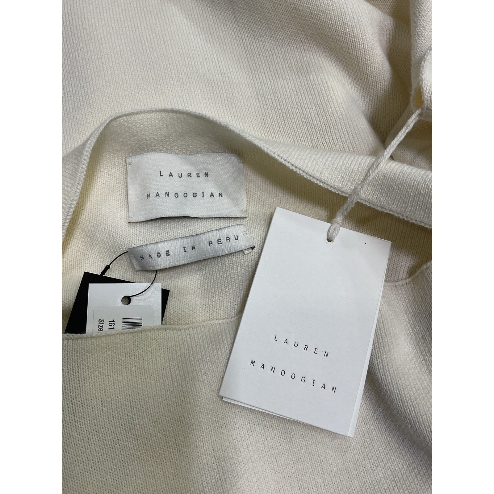 Lauren Manoogian White Cotton Oversized Pima Cotton Sweater Size 1 - NWT