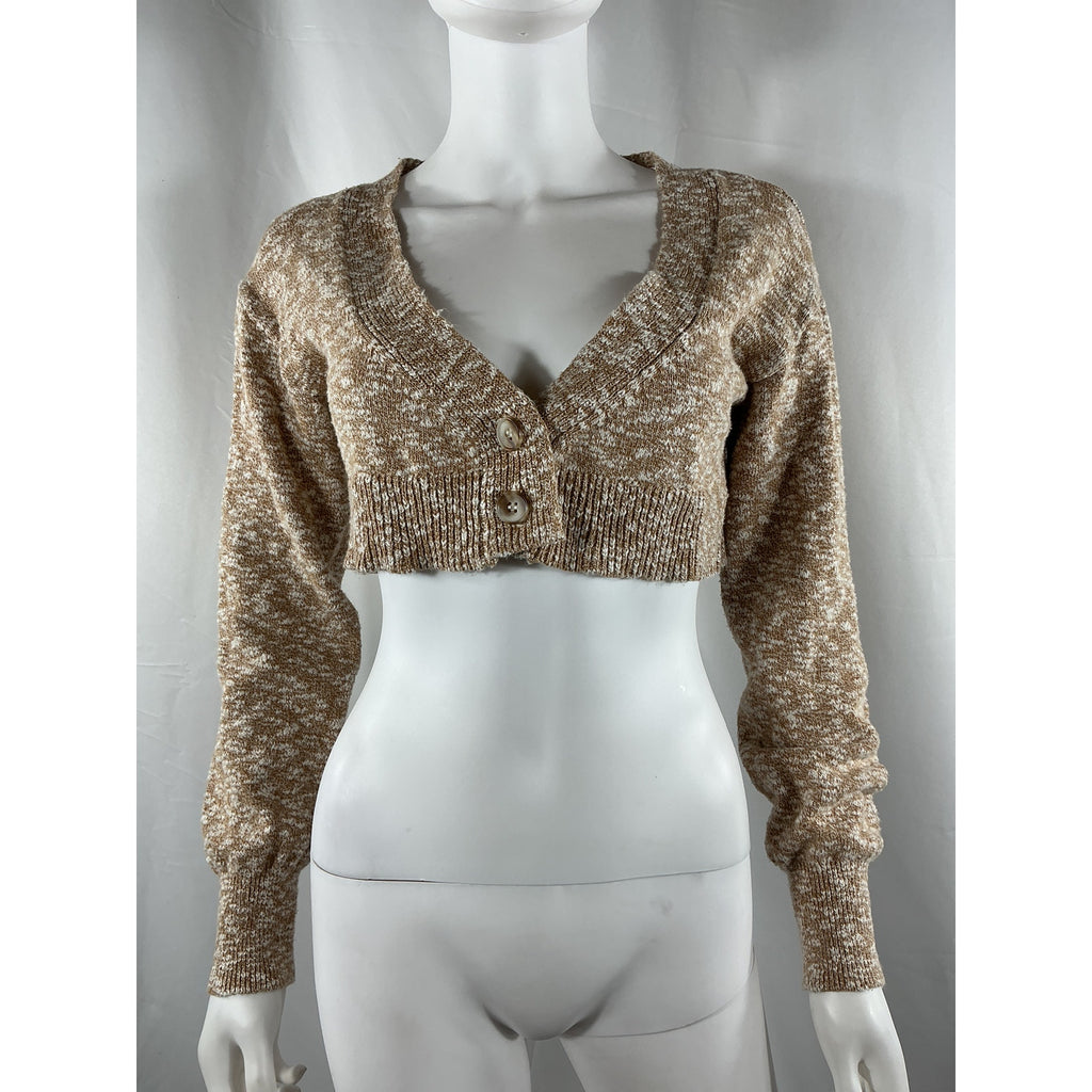 House Of Harlow 1960 X 'Sofia' Tan Cotton Richie Kennedy Cardigan Size XS