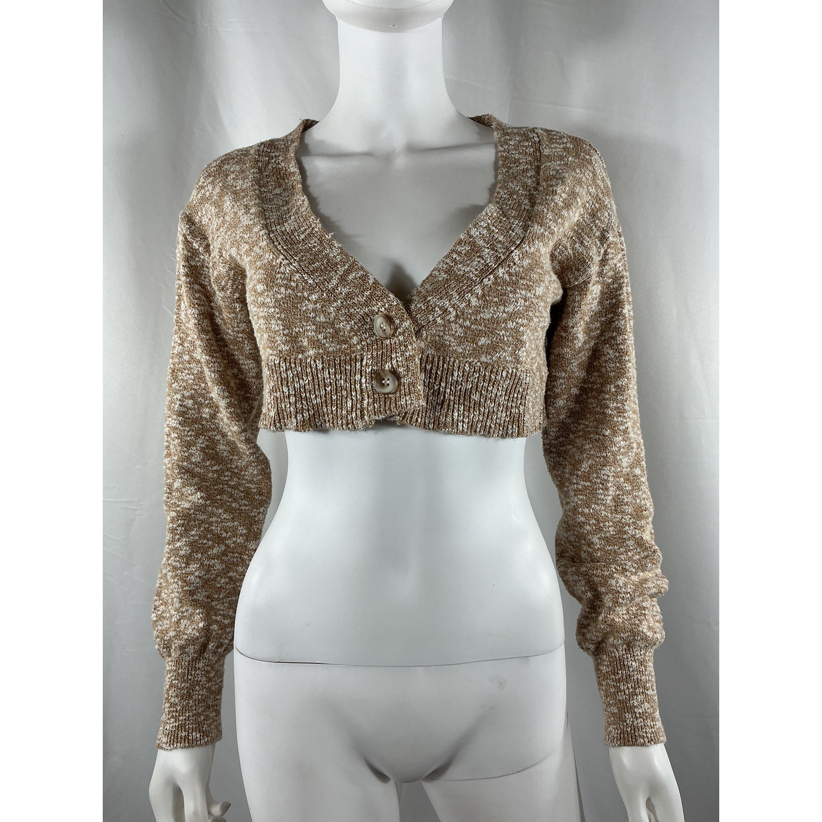 House Of Harlow 1960 X 'Sofia' Tan Cotton Richie Kennedy Cardigan Size XS
