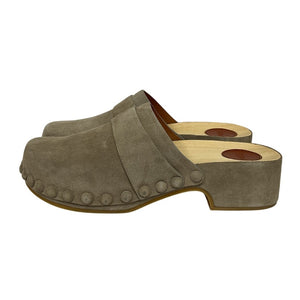 Chloé Suede Dark Greige Joy Clogs Size 39 EU / US 9 NWT