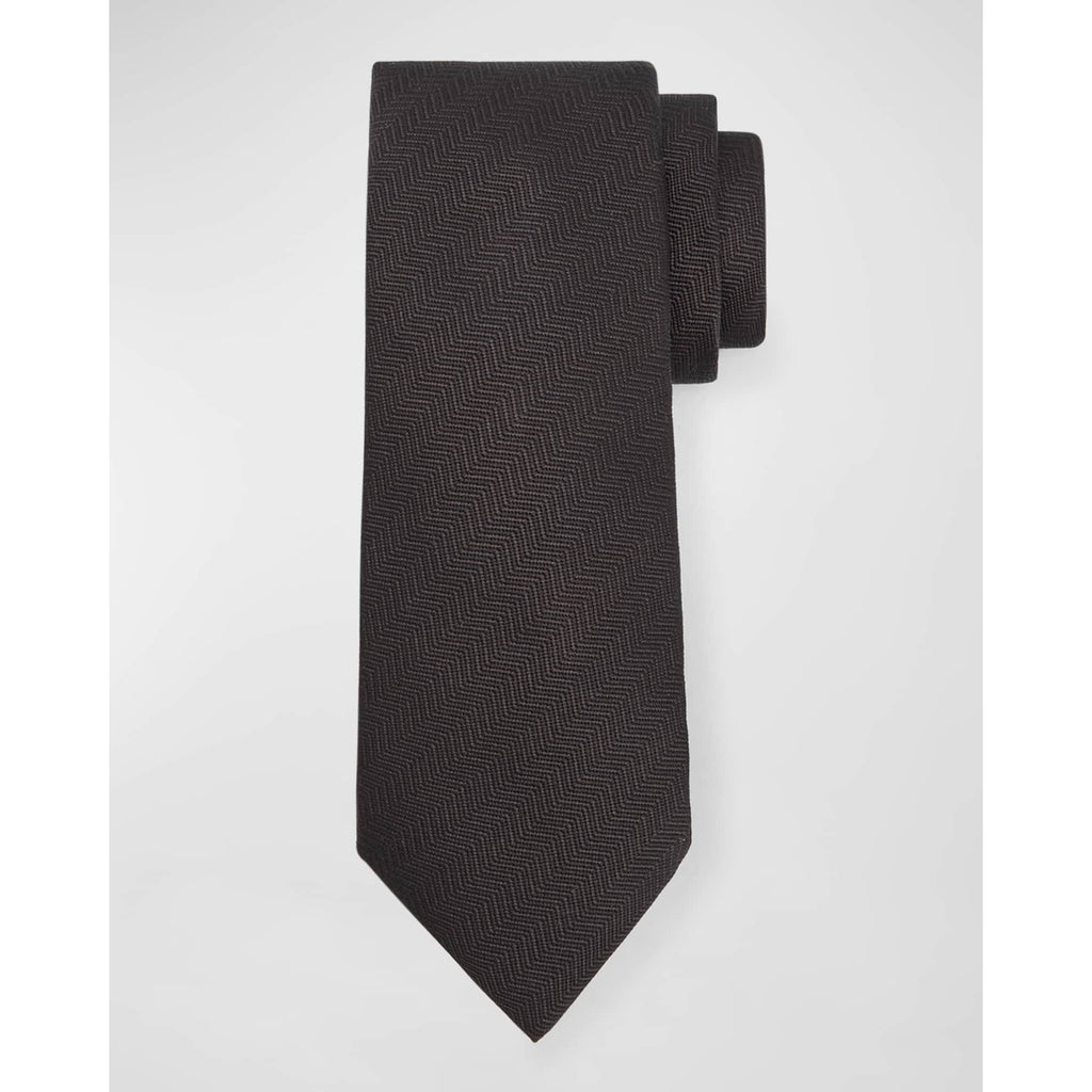 Kiton 'Herringbone' Black Tie Size OS - NWT