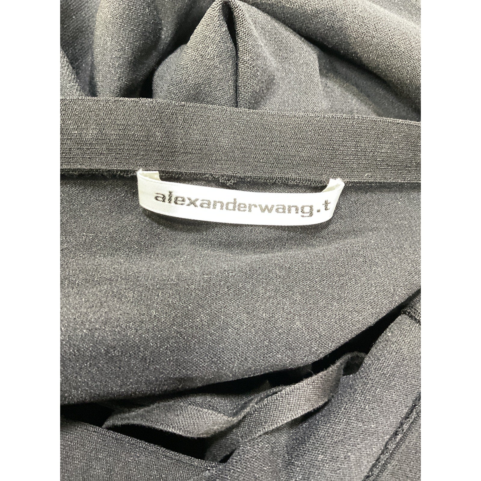 Alexander Wang 'Criss Cross' Black Logo Halterneck Cut Out Dress Size M
