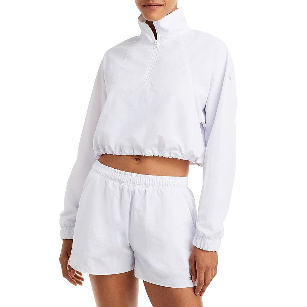 Alo Yoga Cropped White Mock Neck Jacket Size M
