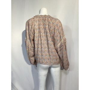 Joie 'Ogdine' Brown V Neck Long Sleeve Top Size S