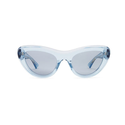Bottega Veneta Sleek Light Blue Curvy Cat Eye Sunglasses