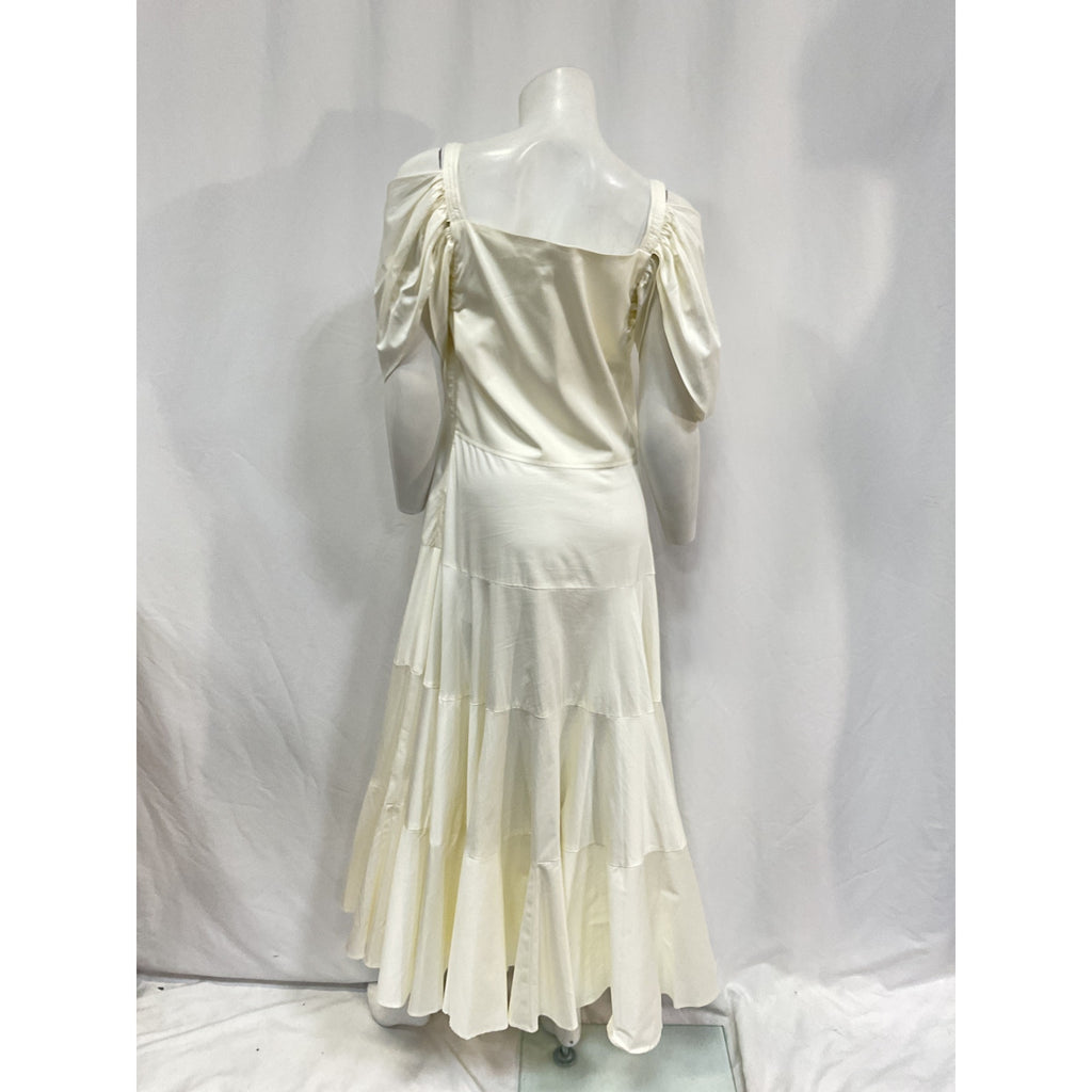 Cult Gaia 'Mina' White Cotton Cotton Poplin Midi Dress Size 12