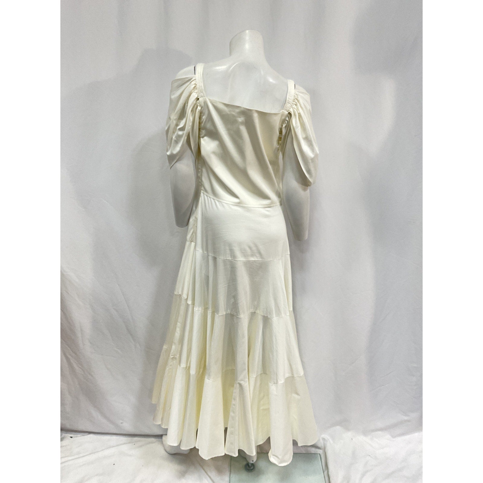 Cult Gaia 'Mina' White Cotton Cotton Poplin Midi Dress Size 12