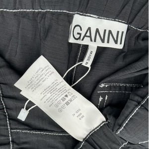 Ganni Utility Black High Waist Pocket Pants Size 40