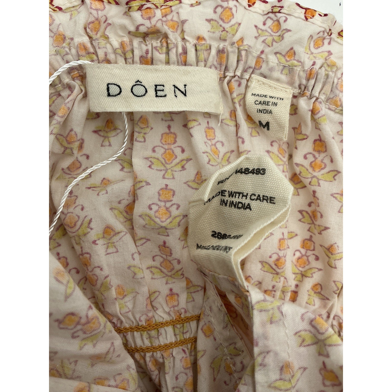 D�en 'Rhoda' White Cotton Dress Size M
