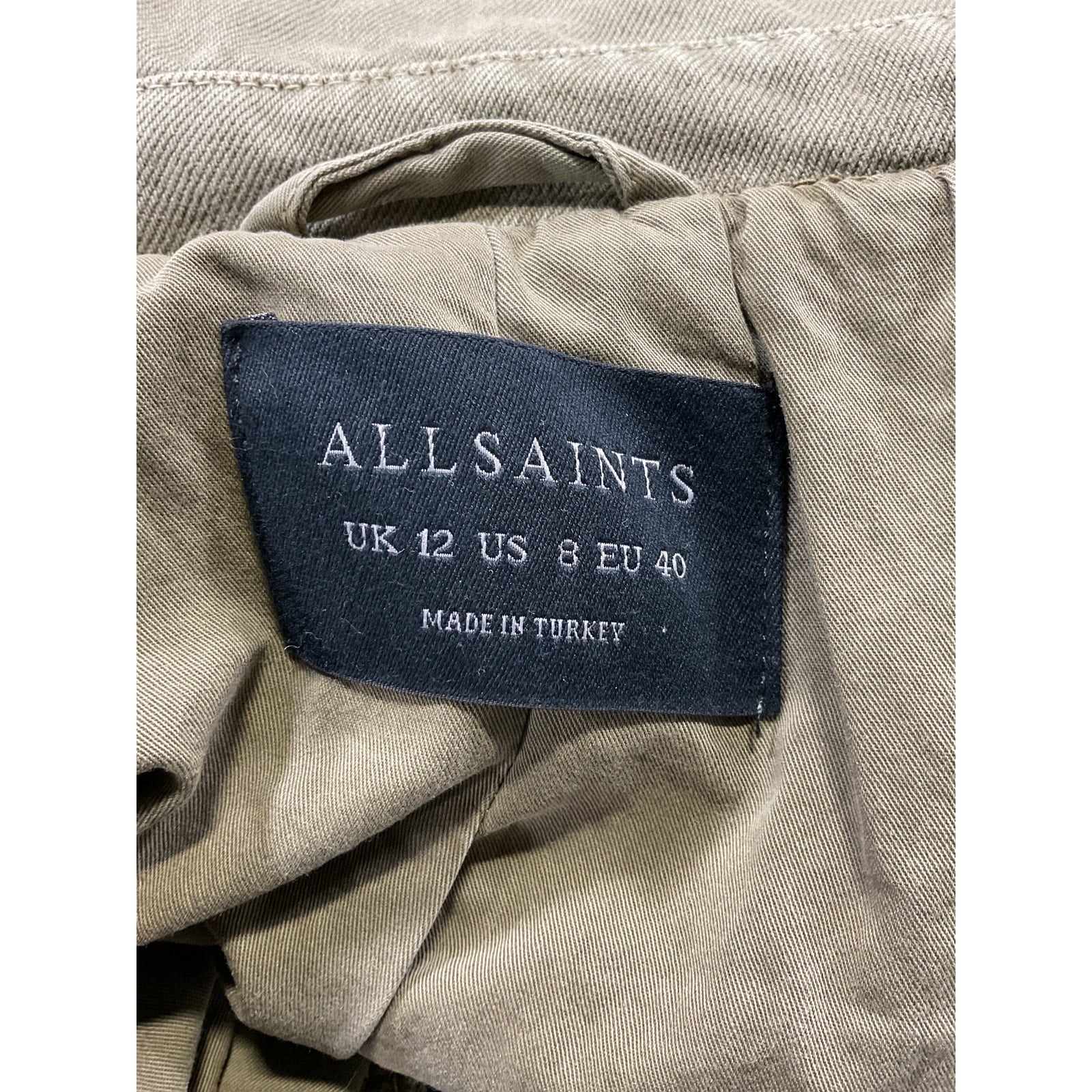Allsaints 'Balfern' Green Denim Biker Jacket Size 8
