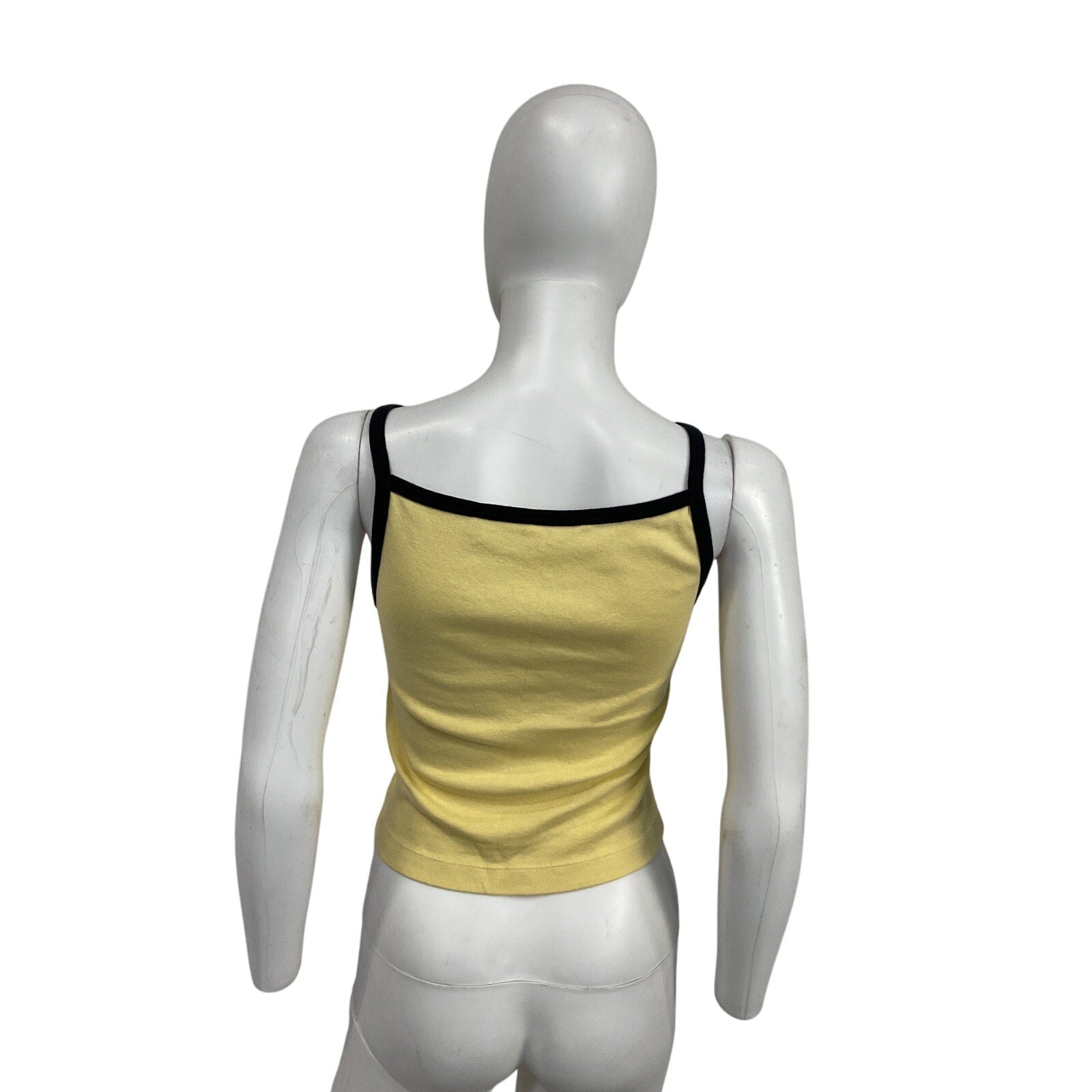 D�en 'Angie' Yellow Cotton Ringer Tank Top Size S
