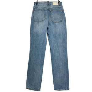 Grlfrnd Super High Rise Slim Straight Blue Sara Denim Jeans Size 29