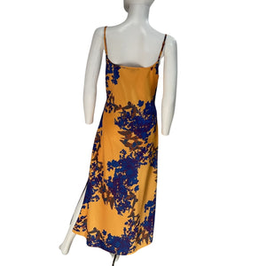 Allsaints Floral Orange Hadley Venetia Slip Dress Size 10