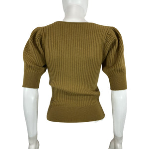 Ulla Johnson Ribbed Green Hadley Sweater Size S
