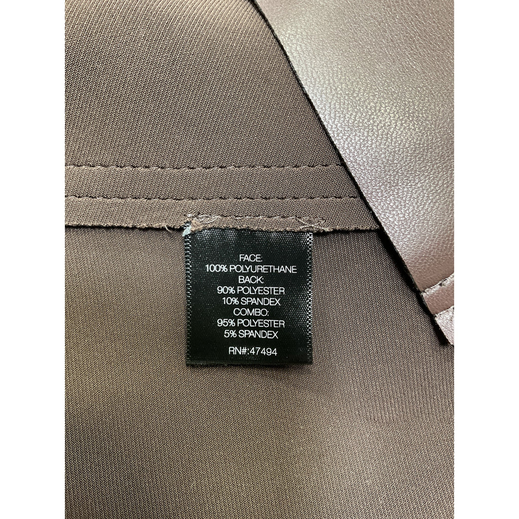 Norma Kamali Strapless Brown Polyurethane Grace Mini Dress Size XS