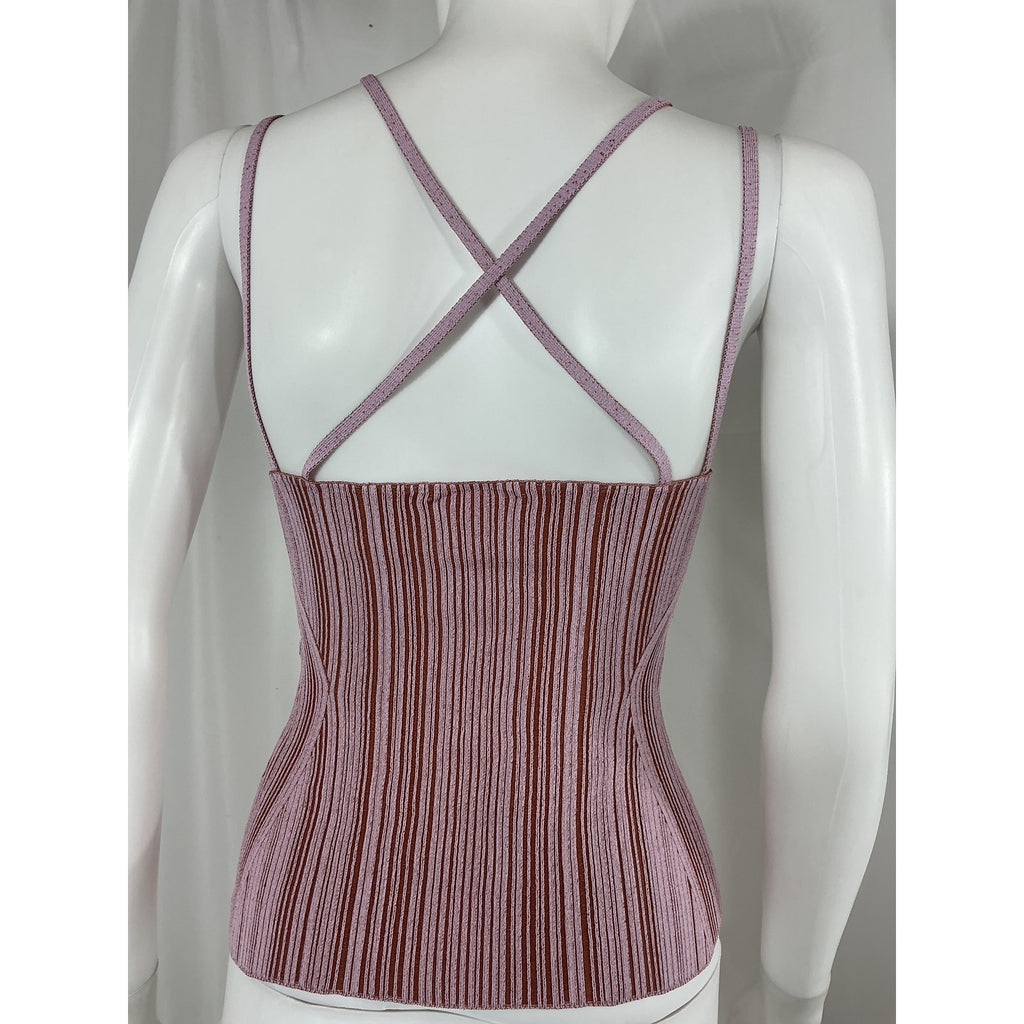 Paris Georgia Criss Cross Pink Viscose Camisole Top Size XS / S