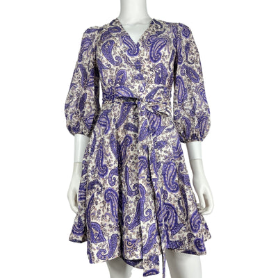 Zimmermann Paisley Multicolor Devi Mini Wrap Dress Size 0