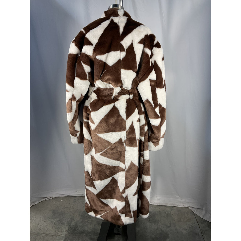 Ronny Kobo 'Ilia' Brown Faux Fur Coat Size S - NWT