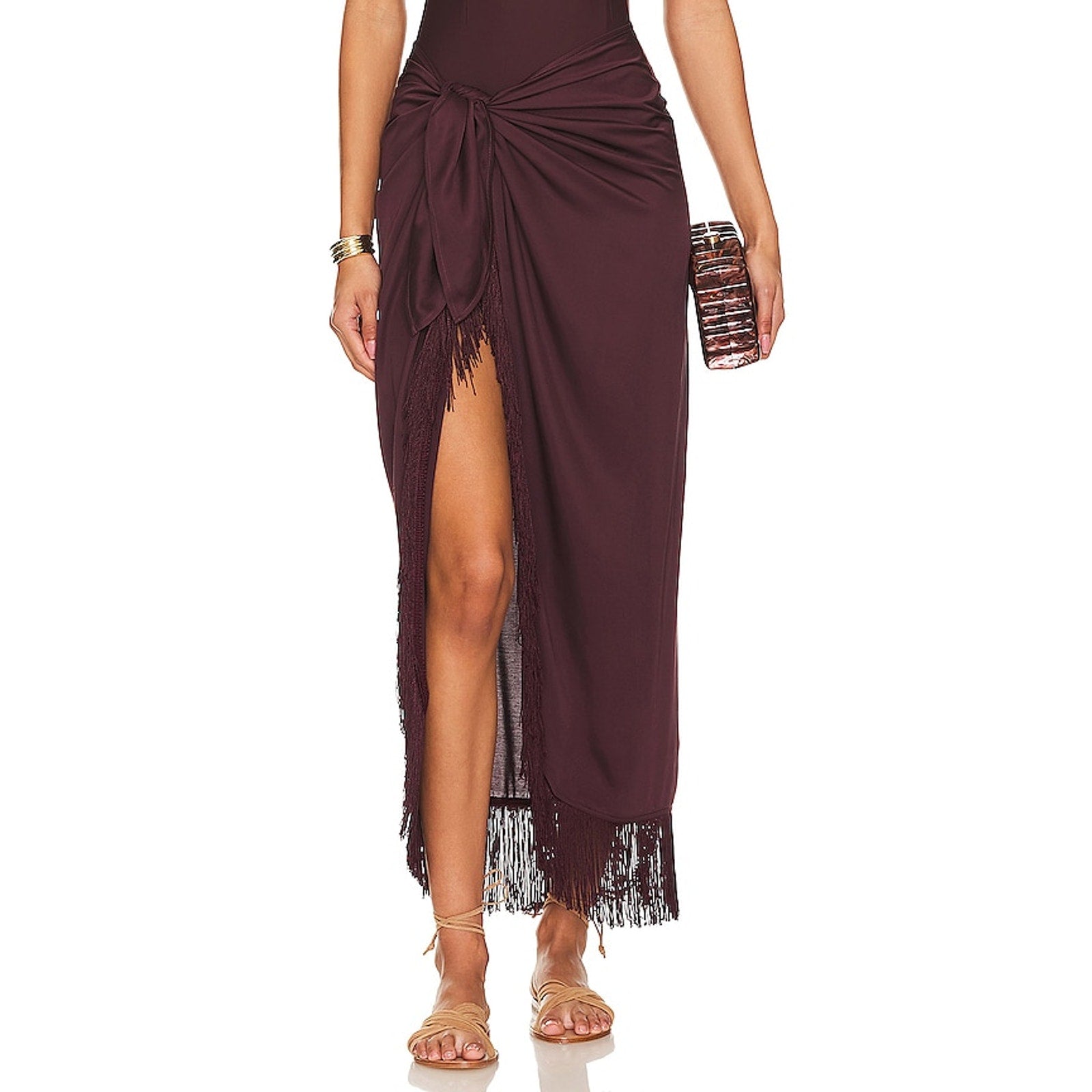 Simkhai 'Clemmy' Purple Polyester Sarong Size 0 / S - NWT