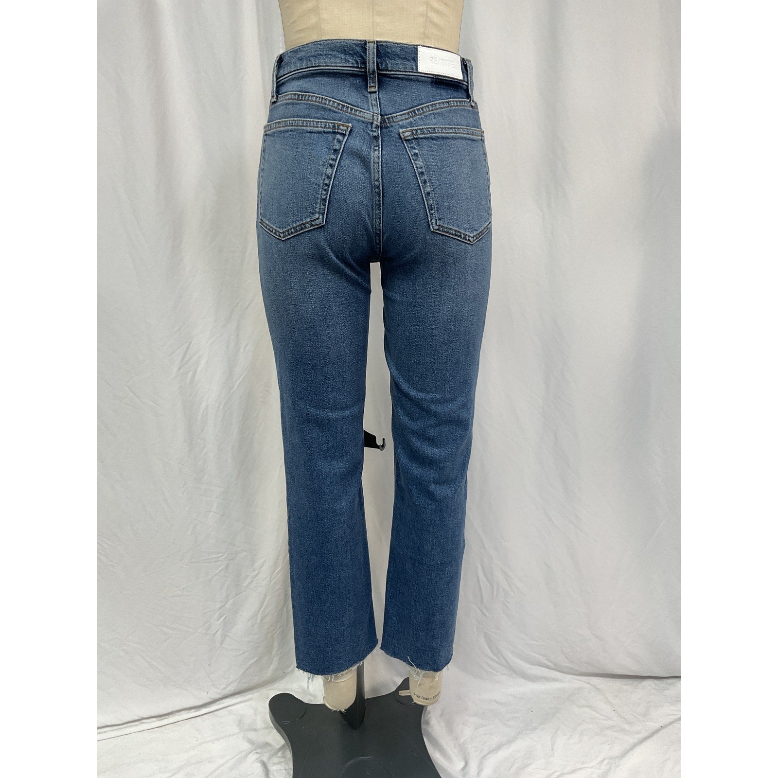Re/Done High Rise Blue Cotton Ankle Wide Leg Denim Jean Size 26