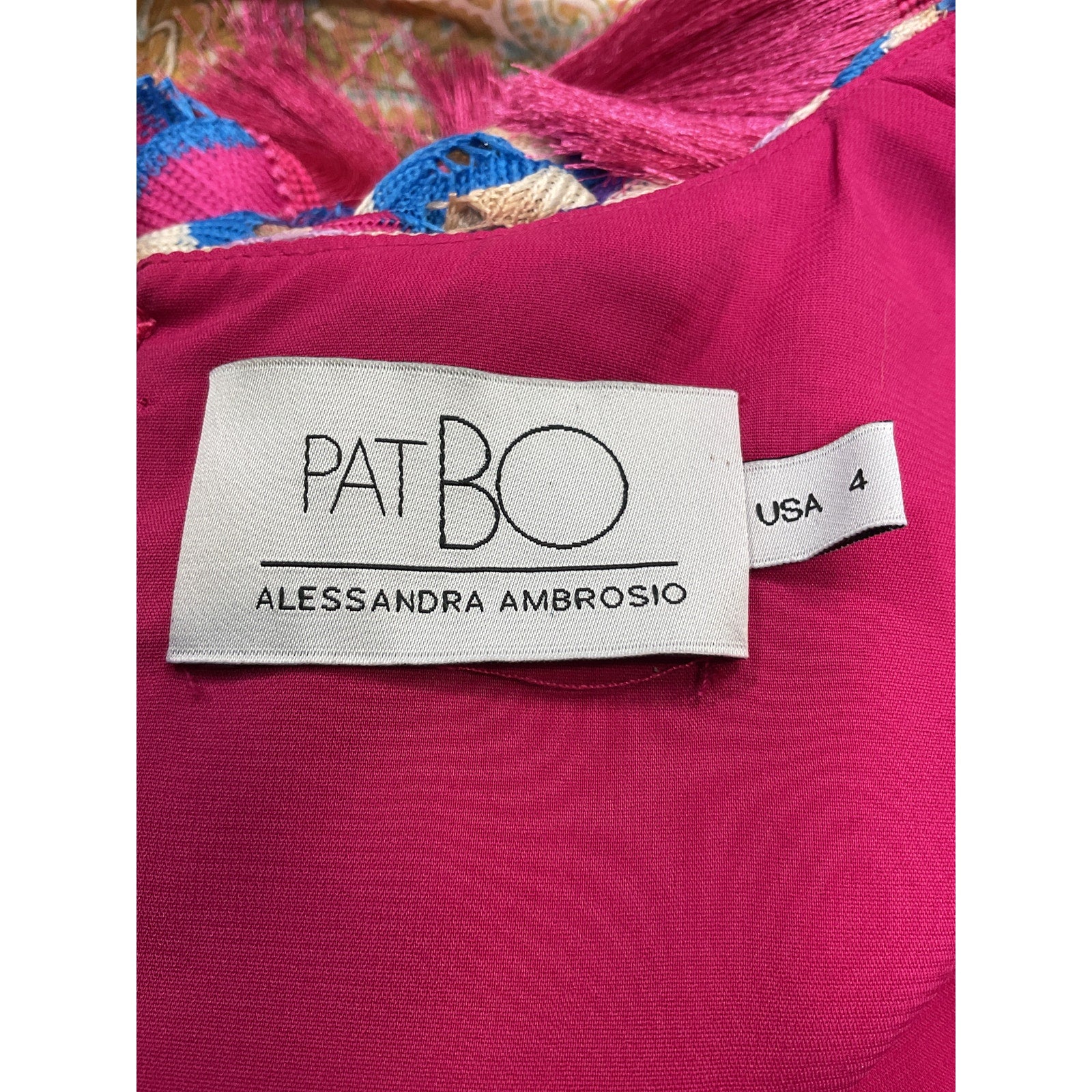 Patbo X 'Alessandra' Pink Ambrioso Crochet Cut Out Maxi Dress Size 4