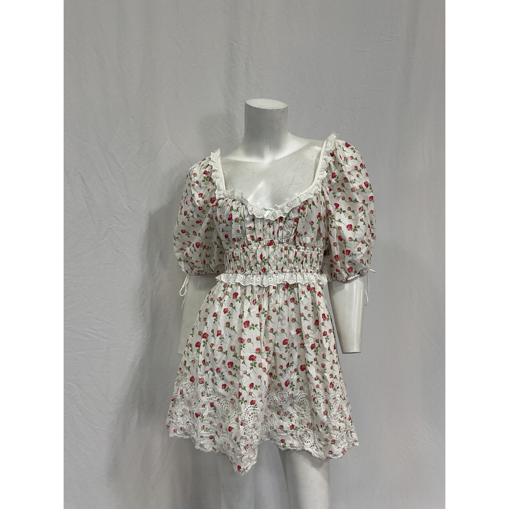 For Love & Lemons 'Jackson' White Cotton Mini Dress Size XS