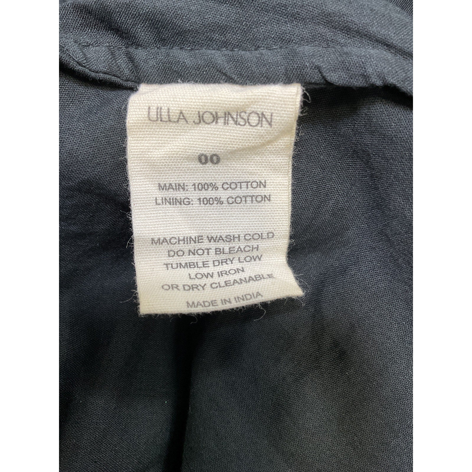 Ulla Johnson 'Luisa' Black Cotton Dotted Midi Skirt Size 0