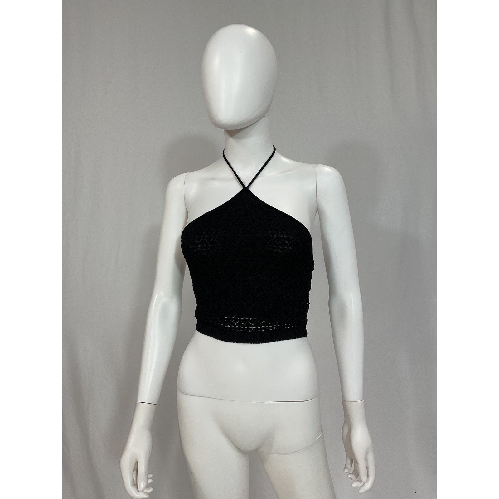 Ronny Kobo 'Beres' Black Crochet Knit Top Size S