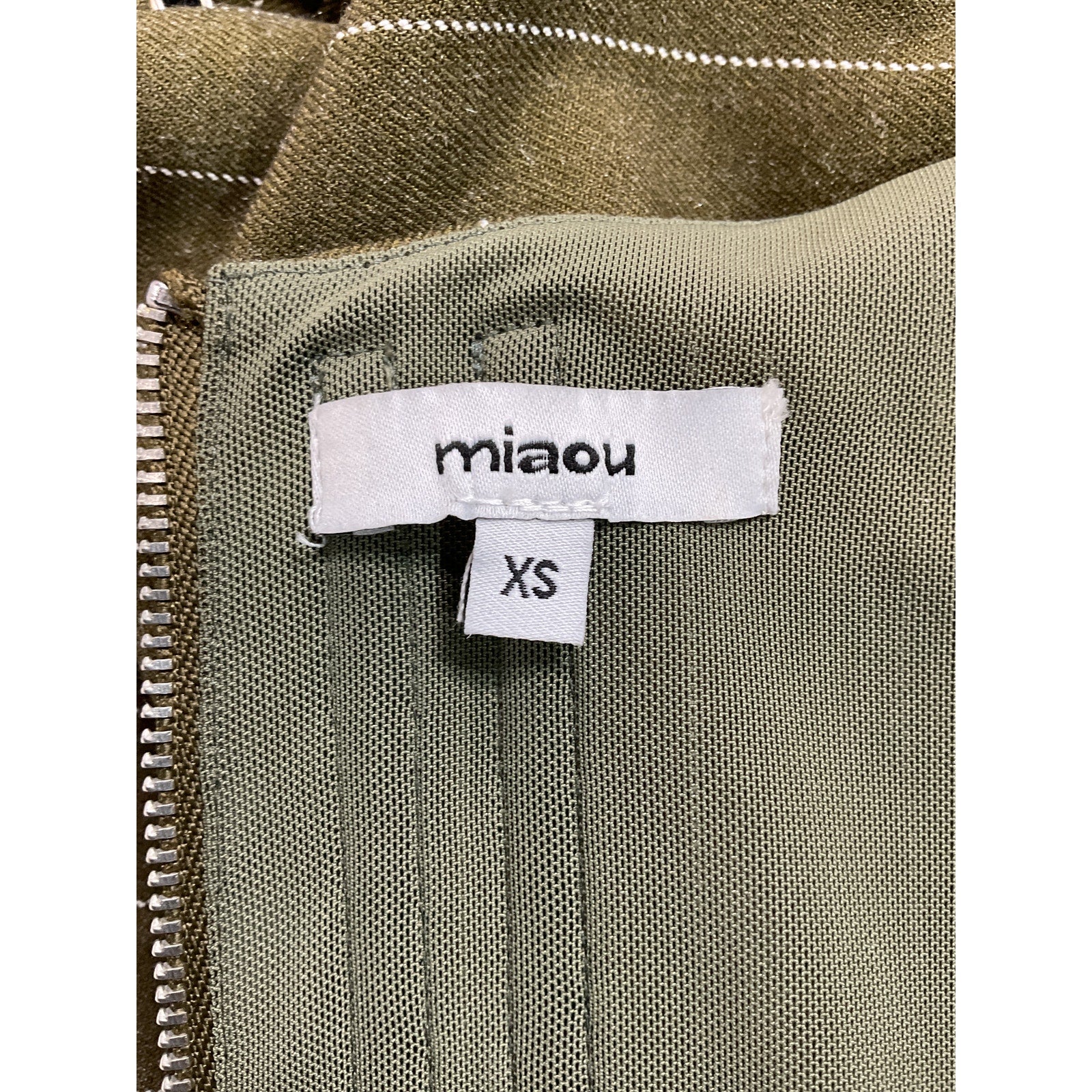 Miaou 'Vallois' Green Cowl Neck Wool Blend Corset Blouse Size XS