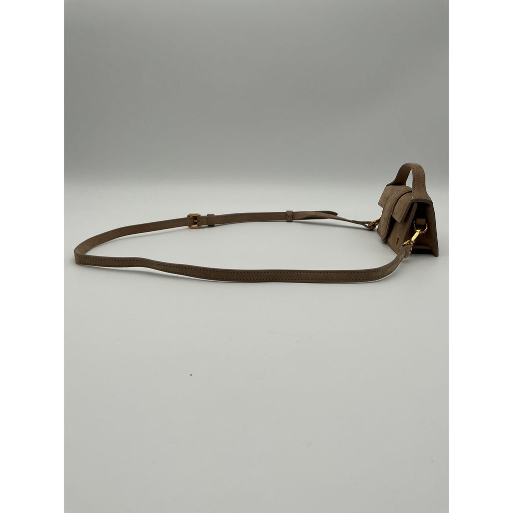Jacquemus 'Le Petit Bambino' Tan Leather Suede Shoulder Bag