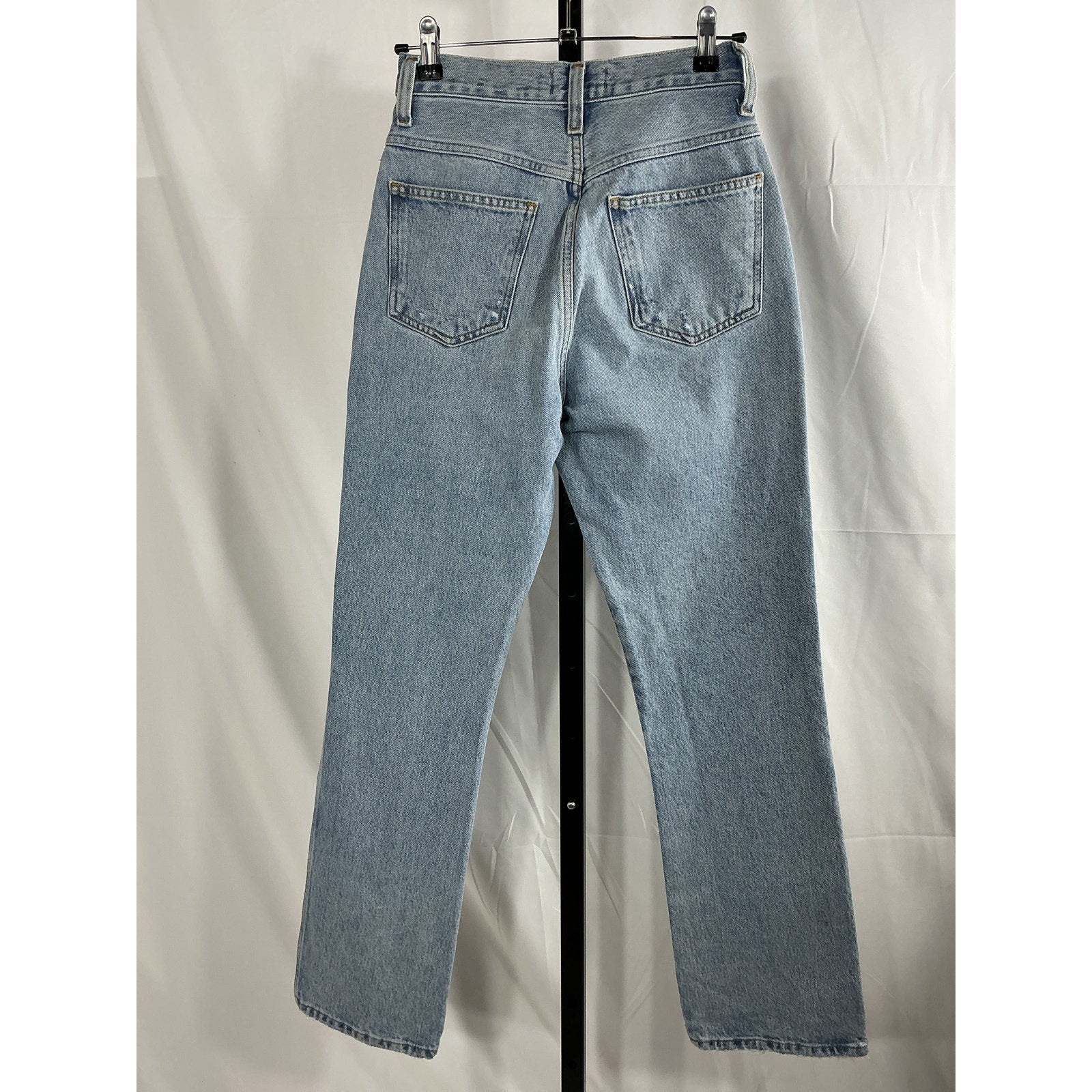 Agolde Pinch Waist Blue Cotton High Rise Kick Denim Jean Size 24