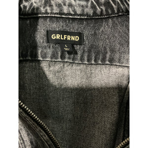 Grlfrnd Washed Gray Racer Jacket Size L