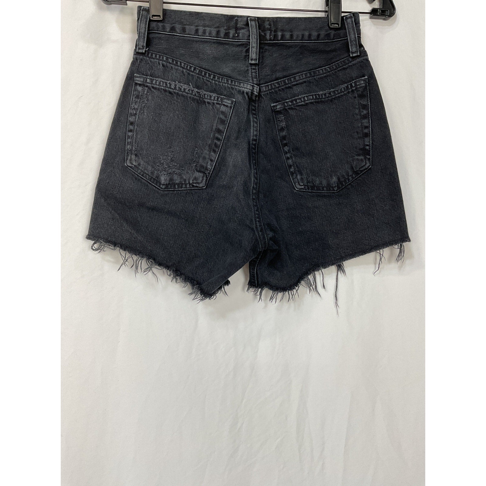 Agolde 'Riley' Black Cotton Short Size 24