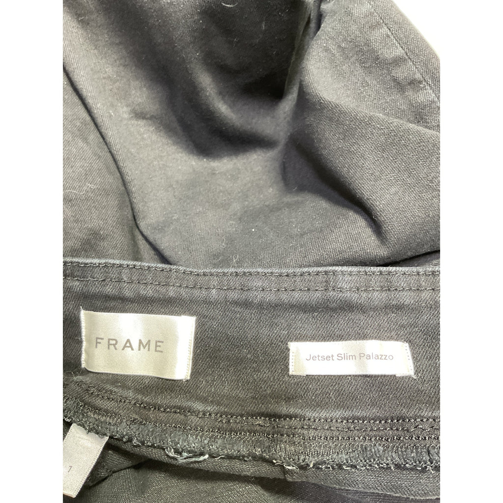 Frame The Jetset Slim 'Palazzo' Black Cotton Pant Size 1