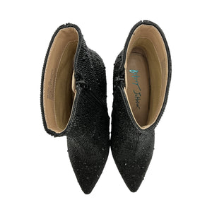 Betsey Johnson 'Cady' Black Rhinestone Ankle Bootie Size 7