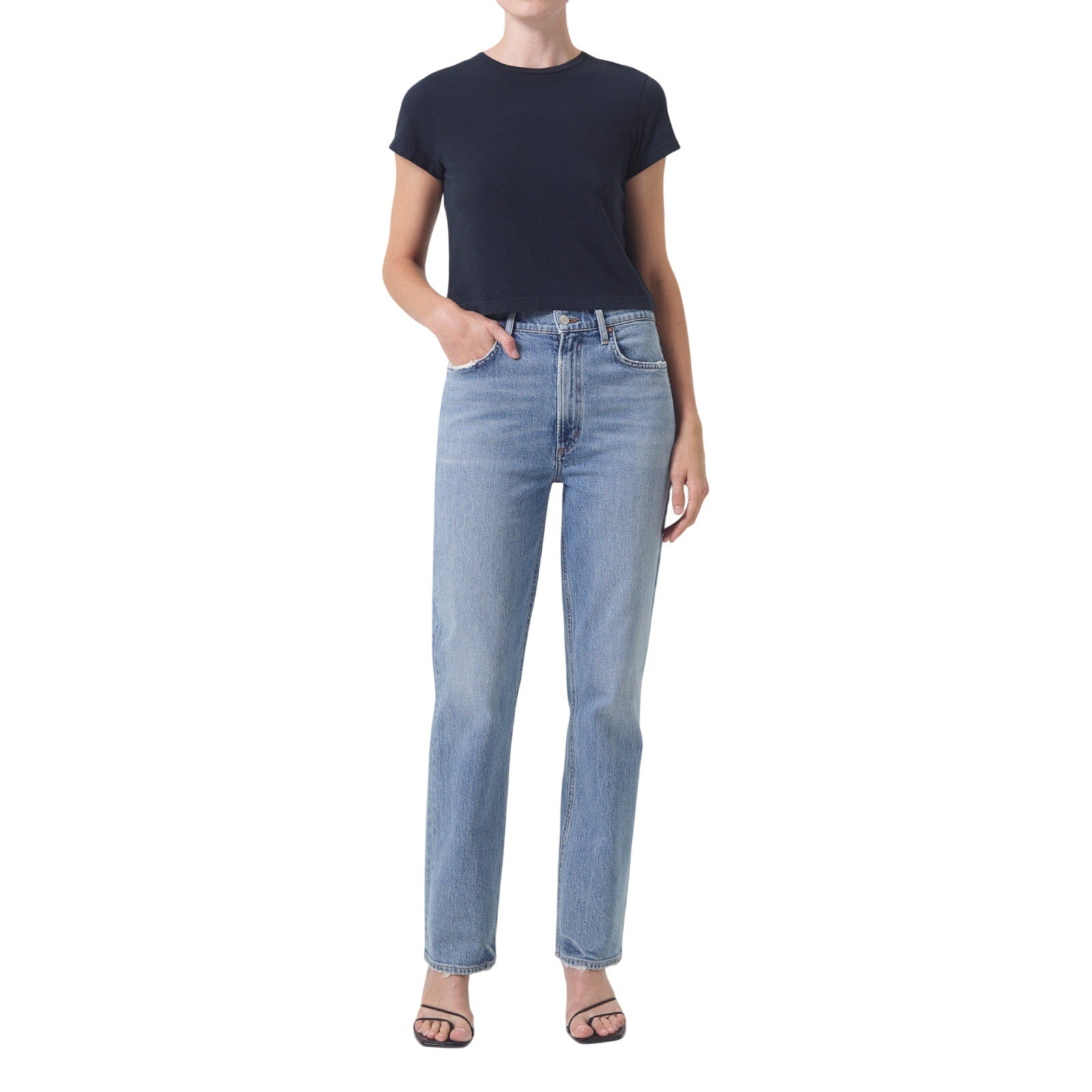Agolde High Rise Blue Stovepipe Denim Jean (Stretch) Size 29