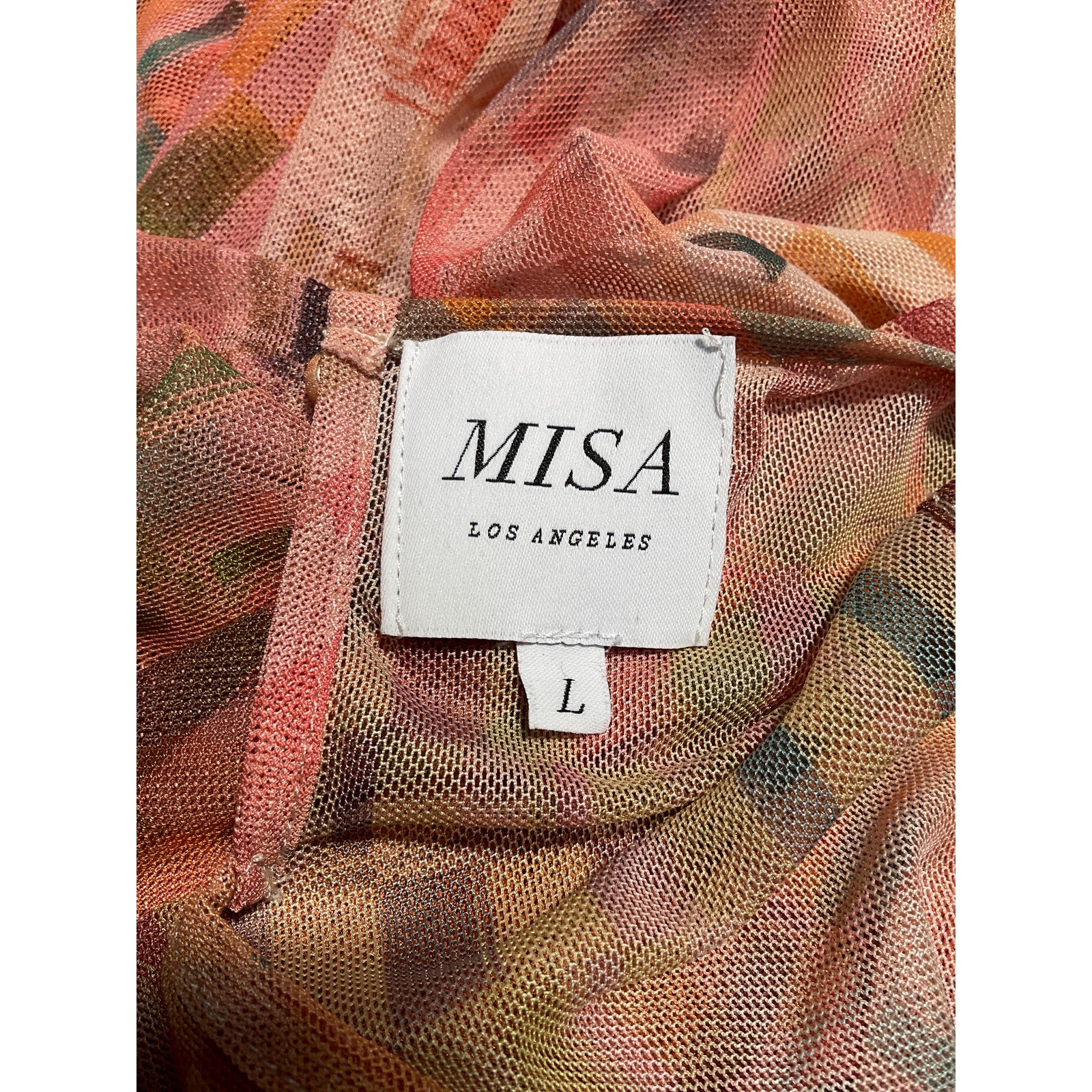 Misa Los Angeles 'Fernanda' Pink Polyester Dress Size L