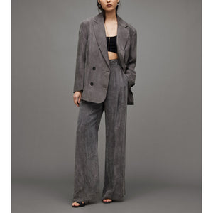 Allsaints 'Elle' Grey Double Breasted Lightweight Blazer Size 8