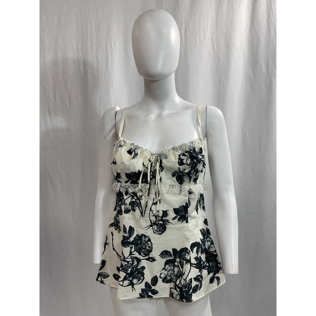Brock Collection 'Siria' White Floral Print Camisole Top Size 8