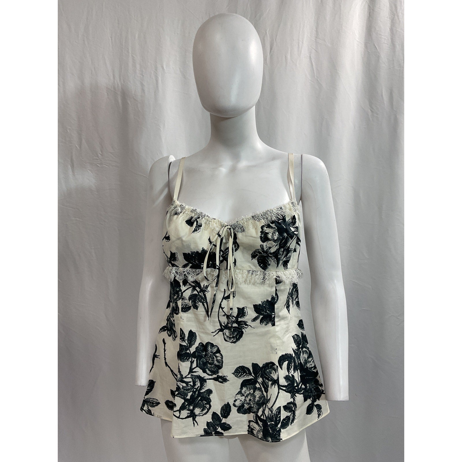 Brock Collection 'Siria' White Floral Print Camisole Top Size 8
