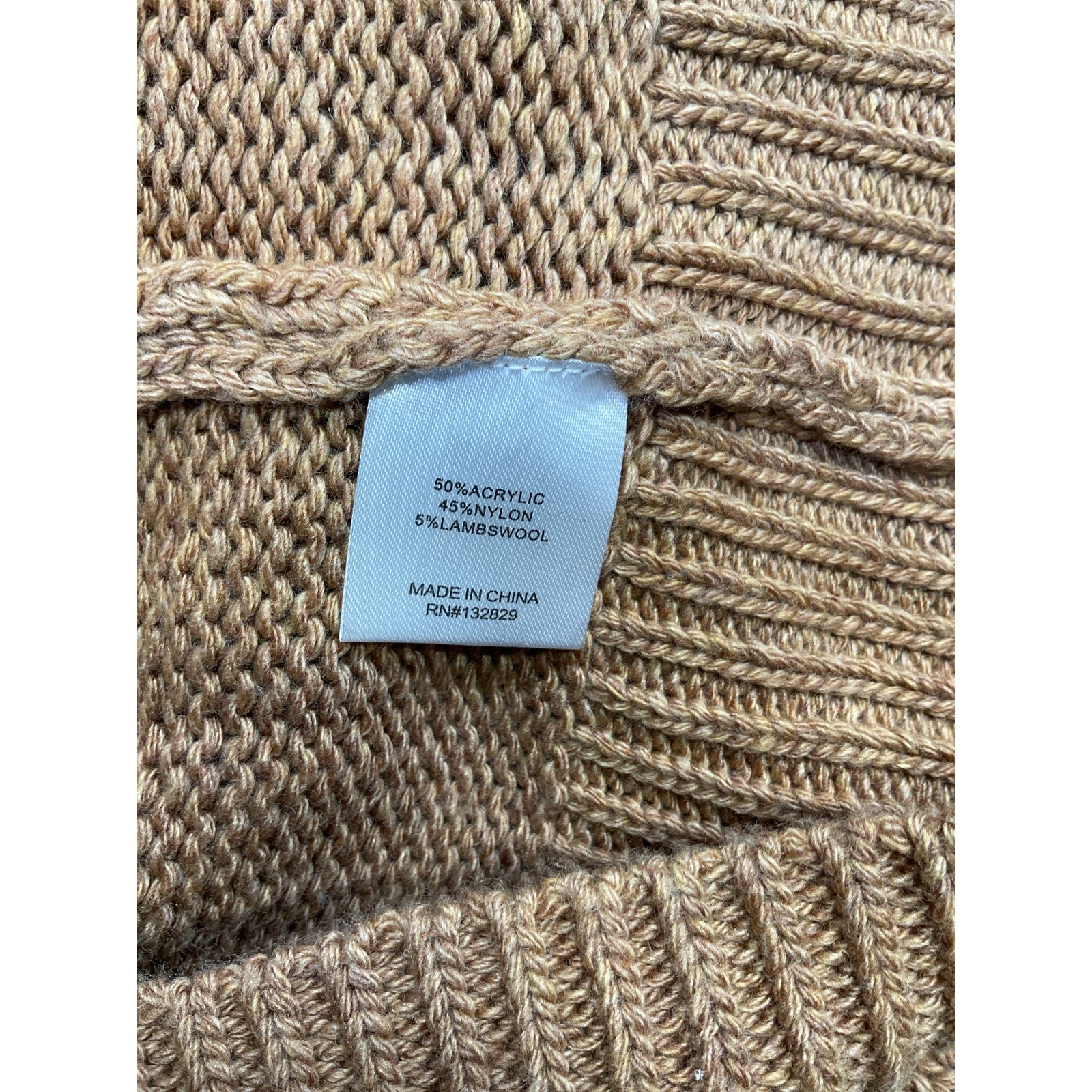 L'Academie 'Dagan' Brown Color Block Crewneck Sweater Size S