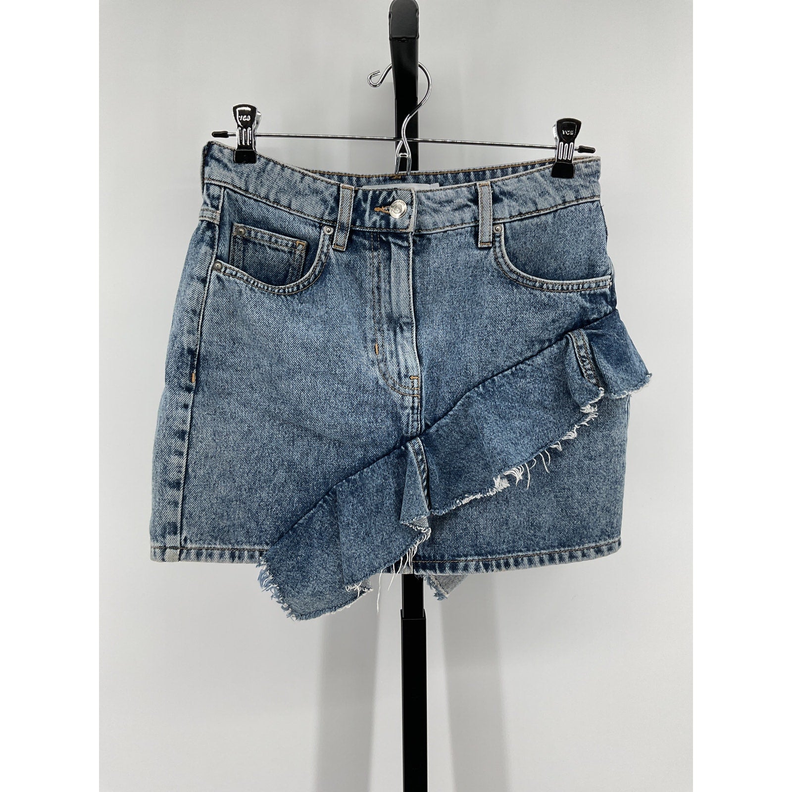 Iro 'Priscia' Blue Cotton Denim Mini Skirt Size 36