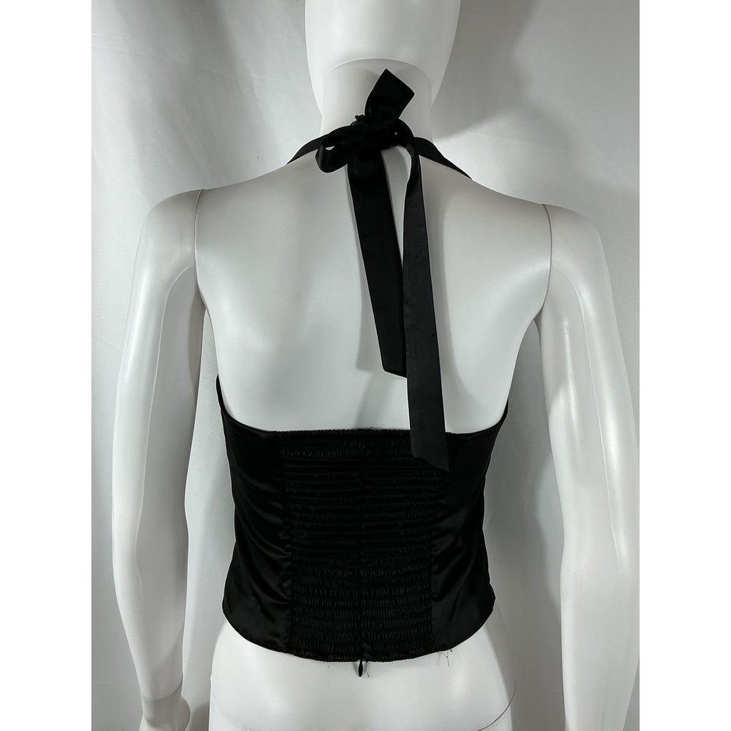 Reformation 'Larisa' Black Acetate Top Size 0