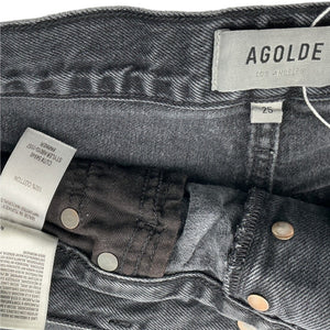 AGOLDE Distressed Black Parker Denim Shorts Size 25