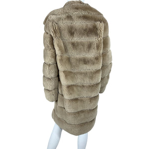 Adrienne Landau Faux Fur Cream Revolve Coat Size M