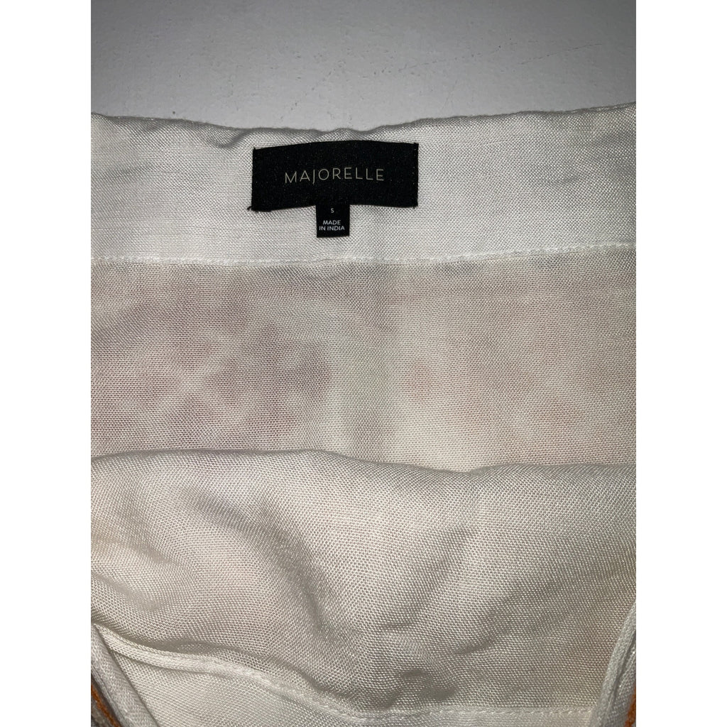 Majorelle 'Liza' Cream Linen Embroidered Mini Skirt Size S