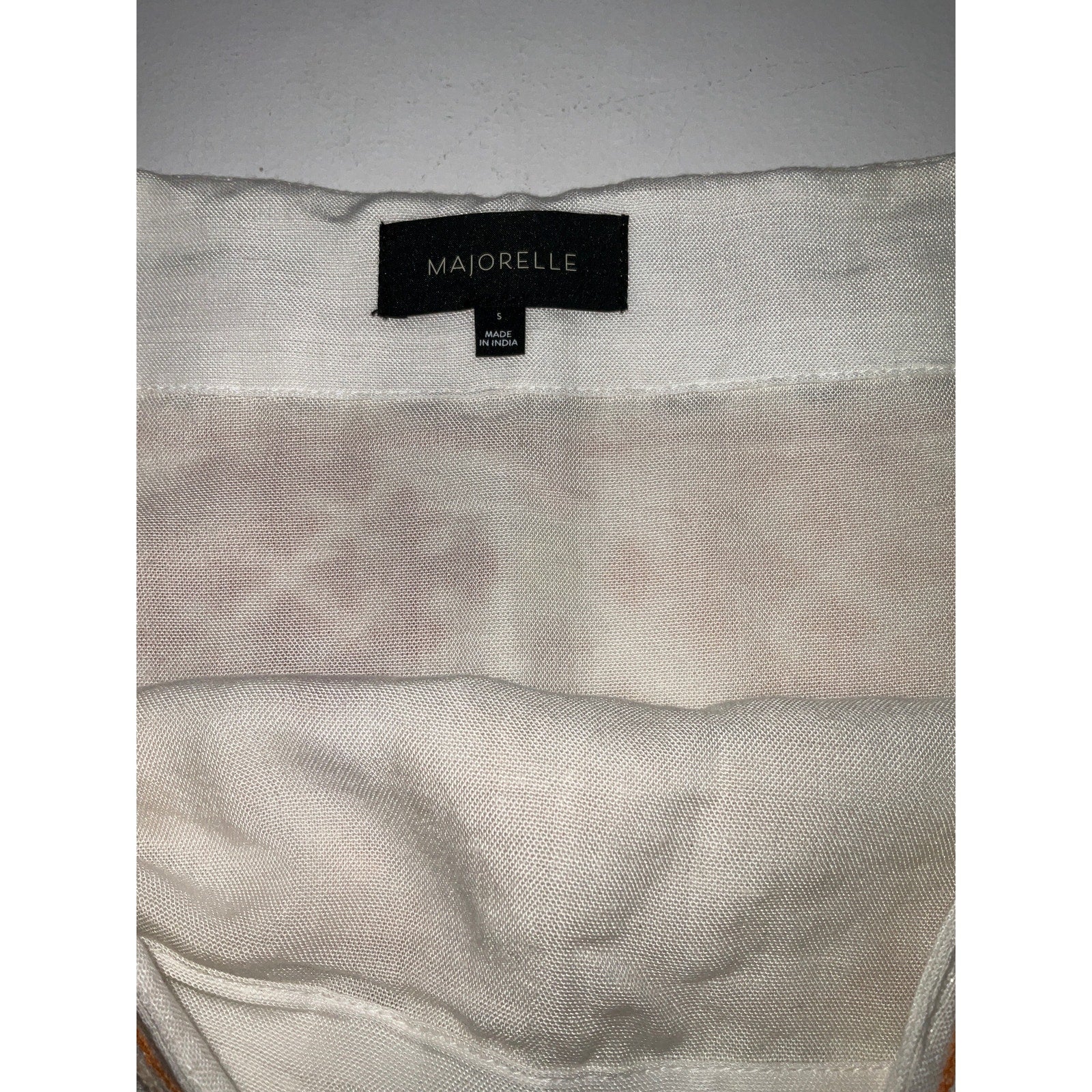 Majorelle 'Liza' Cream Linen Embroidered Mini Skirt Size S