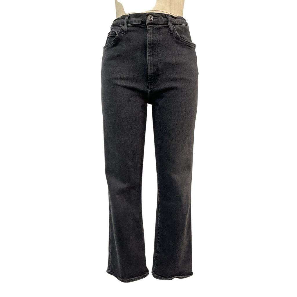 Agolde Pinch Waist High Rise Black Kick Flare Denim Jean Size 29