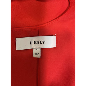 Likely 'Kelley' Red One Shoulder Ponte Dress Size 4